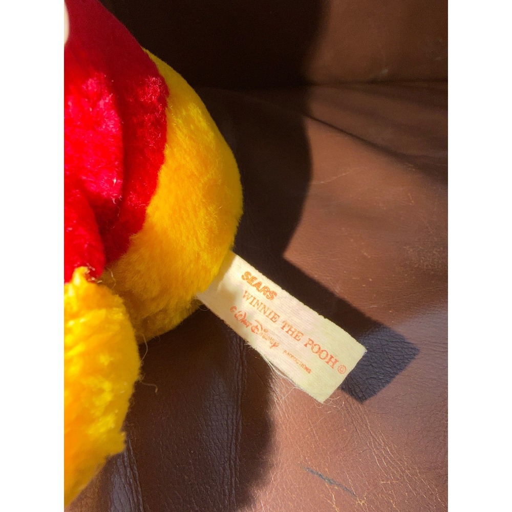 Vintage Sears Walt Disney Winnie the Pooh Plush Red Shirt Stuffed Animal Toy - Picture 5 of 6